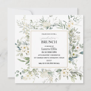Elegant wildflower floral graduation brunch invitation