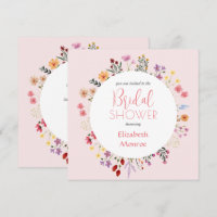 Elegant Wildflower Floral Pink Bridal Shower