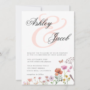 Elegant Wildflower Floral Wedding Invitation