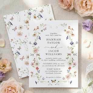 Elegant Wildflower Floral Wedding Invitation