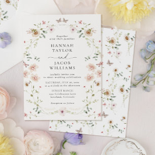 Elegant Wildflower Floral Wedding Invitation