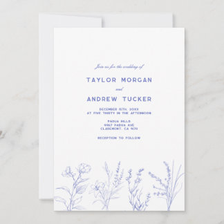 Elegant Wildflower Floral Wedding Invitation