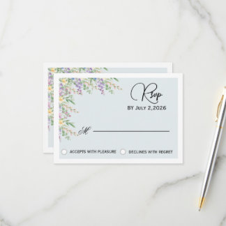 Elegant Wildflower Floral WeddingRSVPResponse Card