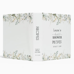 Elegant Wildflower Florall Bridal Shower  3 Ring B Binder