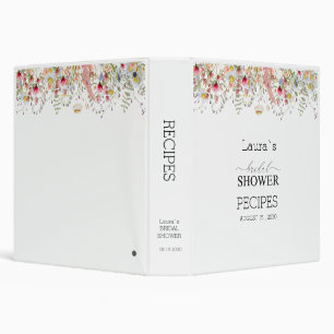 Elegant Wildflower Florall Bridal Shower  Binder