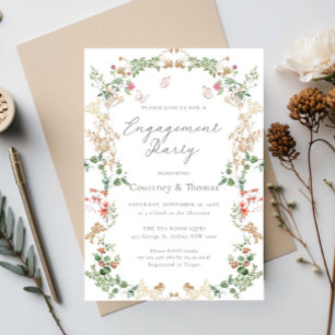Elegant Wildflower Garden engagement party Invitation
