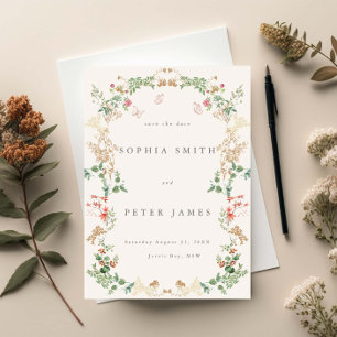 Elegant Wildflower Garden Floral Save the date Invitation
