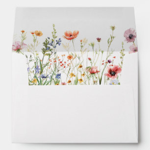 Elegant Wildflower Garden Wedding Envelope