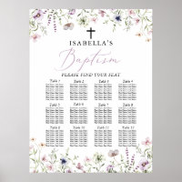 Elegant Wildflower Girl Baptism Seating Chart