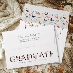 Elegant Wildflower Graduation Envelope