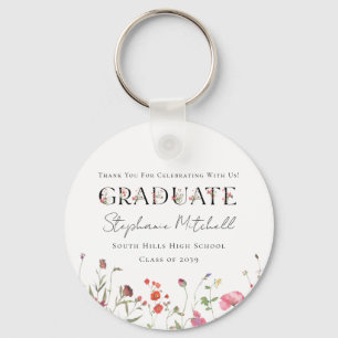Elegant Wildflower Graduation  Keychain