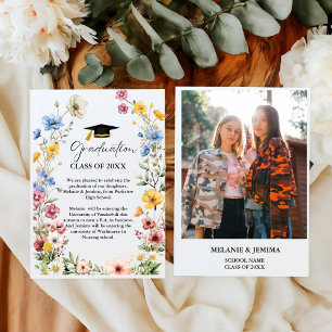 Elegant Wildflower Meadow Garden Graduation Announcement