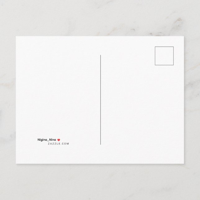 Elegant Wildflower Meadow Line Art Invitation Postcard (Back)