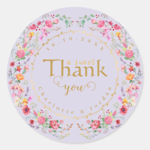 Elegant Wildflower Meadow Spring Garden Wedding Classic Round Sticker