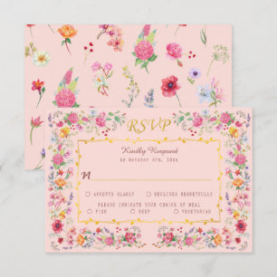 Elegant Wildflower Meadow Spring Garden Wedding RSVP Card