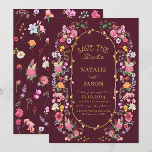 Elegant Wildflower Meadow Spring Garden Wedding Save The Date
