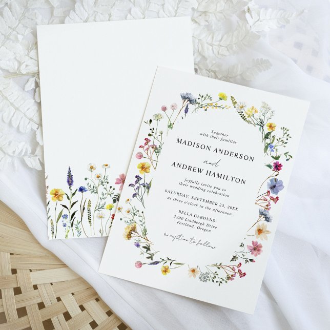 Elegant Wildflower Meadow Wedding Invitation (Creator Uploaded)