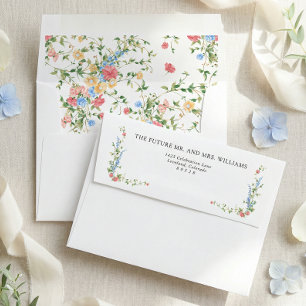 Elegant Wildflower Meadow Wedding Return Address Envelope
