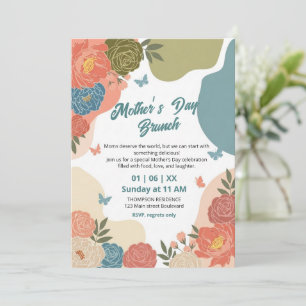 Elegant Wildflower Mother's Day Brunch Invitation 