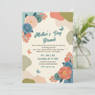 Elegant Wildflower Mother's Day Brunch Invitation 