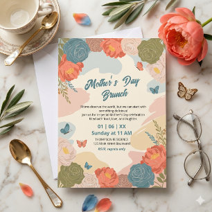 Elegant Wildflower Mother's Day Brunch Invitation 