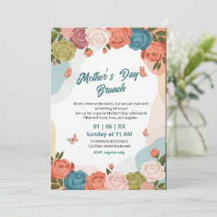 Elegant Wildflower Mother's Day Brunch Invitation 