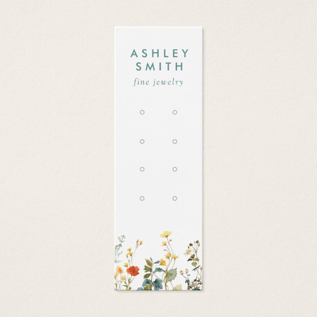 Elegant Wildflower Multiple Earring Display Card (Front)