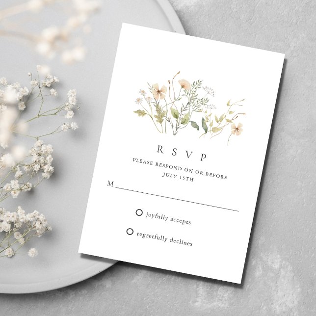 Elegant Wildflower Outdoor Wedding RSVP (Elegant Wildflower Outdoor Wedding RSVP)