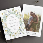 Elegant Wildflower Oval Frame Wedding Photo Save The Date<br><div class="desc">This elegant wedding save the date invitation features beautiful wildflowers as an oval frame with a photo on the back. For more advanced customization of this design,  please click the BLUE DESIGN TOOL BUTTON above!  Matching items are also available.</div>