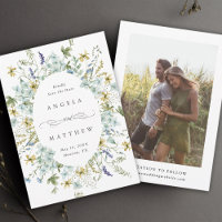 Elegant Wildflower Oval Frame Wedding Photo