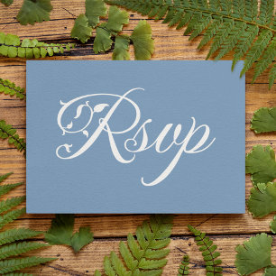 Elegant Wildflower Periwinkle Wedding RSVP Enclosure Card