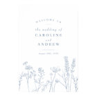 Elegant Wildflower Periwinkle Wedding Welcome Sign