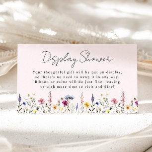 Elegant Wildflower Pink Baby Shower Display Shower Enclosure Card