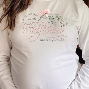 Elegant Wildflower Pink Mommy-to-be Shower T-Shirt