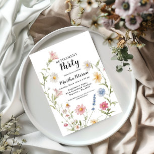 Elegant Wildflower Retirement party Invitation