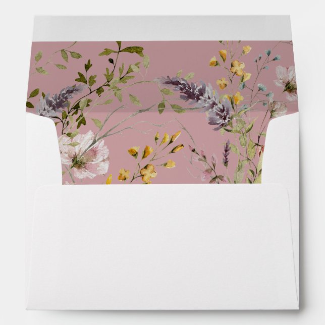 Elegant Wildflower Return Address Envelope (Back (Bottom))