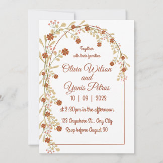 Elegant Wildflower Rustic Boho Bridal Shower Invitation