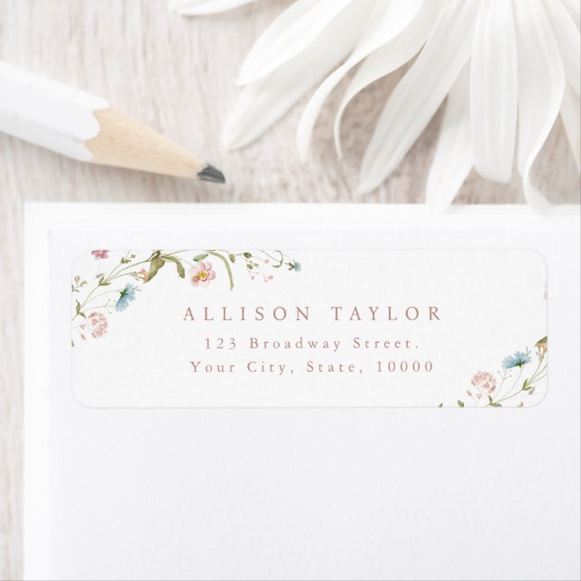 Elegant Wildflower Rustic Boho Return Address (Insitu)