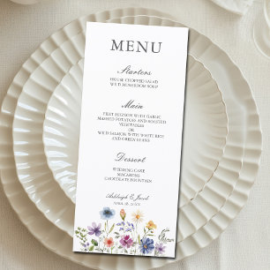 Elegant Wildflower Spring Wedding Dinner Menu