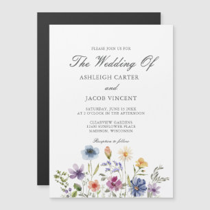 Elegant Wildflower Spring Wedding Magnetic Invitation