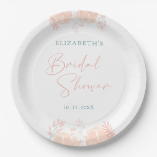 Elegant Wildflower Watercolor Bridal Shower Paper Plate