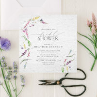 Elegant Wildflower Watercolor Floral Bridal Shower