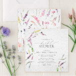 Elegant Wildflower Watercolor Floral Bridal Shower Invitation<br><div class="desc">Modern, elegant square bridal shower invitation featuring watercolor wildflower motifs in soft shades of blush pink, lilac and lavender, yellows, blues and delicate green botanical leaves. Personalize your bridal shower details in soft off-black, accented with beautiful modern hand lettered calligraphy. Part of a co-ordinated suite. See full collection here: https://www.zazzle.com/collections/elegant_wildflower_watercolor_floral_bridal_shower-119635760261893795...</div>