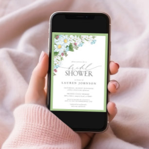 Elegant Wildflower Watercolor Floral Bridal Shower Invitation