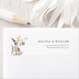 Elegant Wildflower Watercolor Return Address