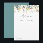 Elegant Wildflower Wedding Advice Card<br><div class="desc">This collection features a border of elegant watercolor wildflowers and greenery in shades of green, teal, orange, and yellow.</div>