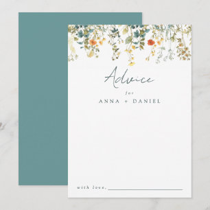 Elegant Wildflower Wedding Advice Card