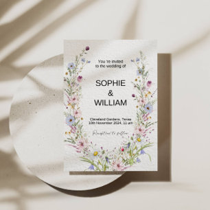 Elegant Wildflower Wedding Collection Invitation