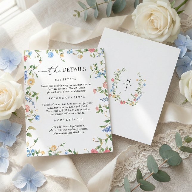 Elegant Wildflower Wedding Details Enclosure Card (Creator Uploaded)