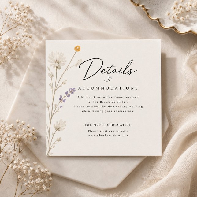 Elegant Wildflower Wedding  Enclosure Card (Creator Uploaded)